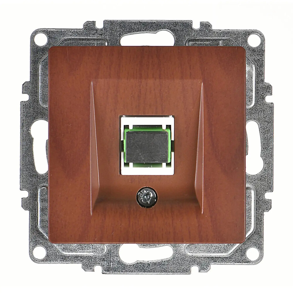 Visage Fiber Optik Data Prizi, Ceviz (Mekanizma + Tuş/Kapak) - Günsan Elektrik