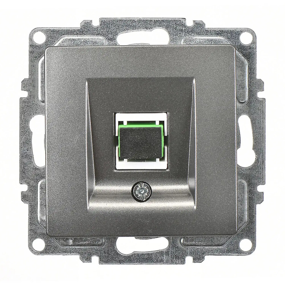 Visage Fiber Optik Data Prizi, Füme (Mekanizma + Tuş/Kapak) - Günsan Elektrik