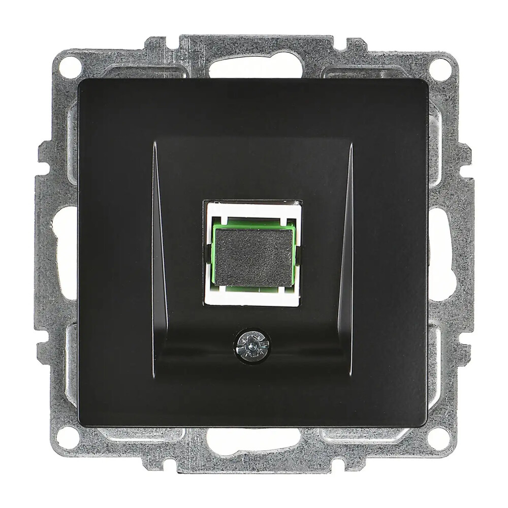 Visage Fiber Optik Data Prizi, Metalik Siyah (Mekanizma + Tuş/Kapak) - Günsan Elektrik