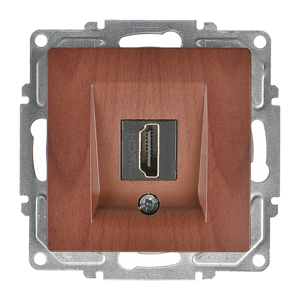 Visage HDMI Prizi, Ceviz (Mekanizma + Tuş/Kapak) - Günsan Elektrik