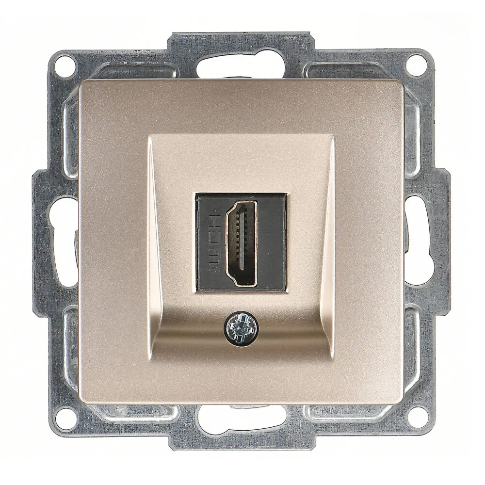 Visage HDMI Prizi, Metalik Bej (Mekanizma + Tuş/Kapak) - Günsan Elektrik