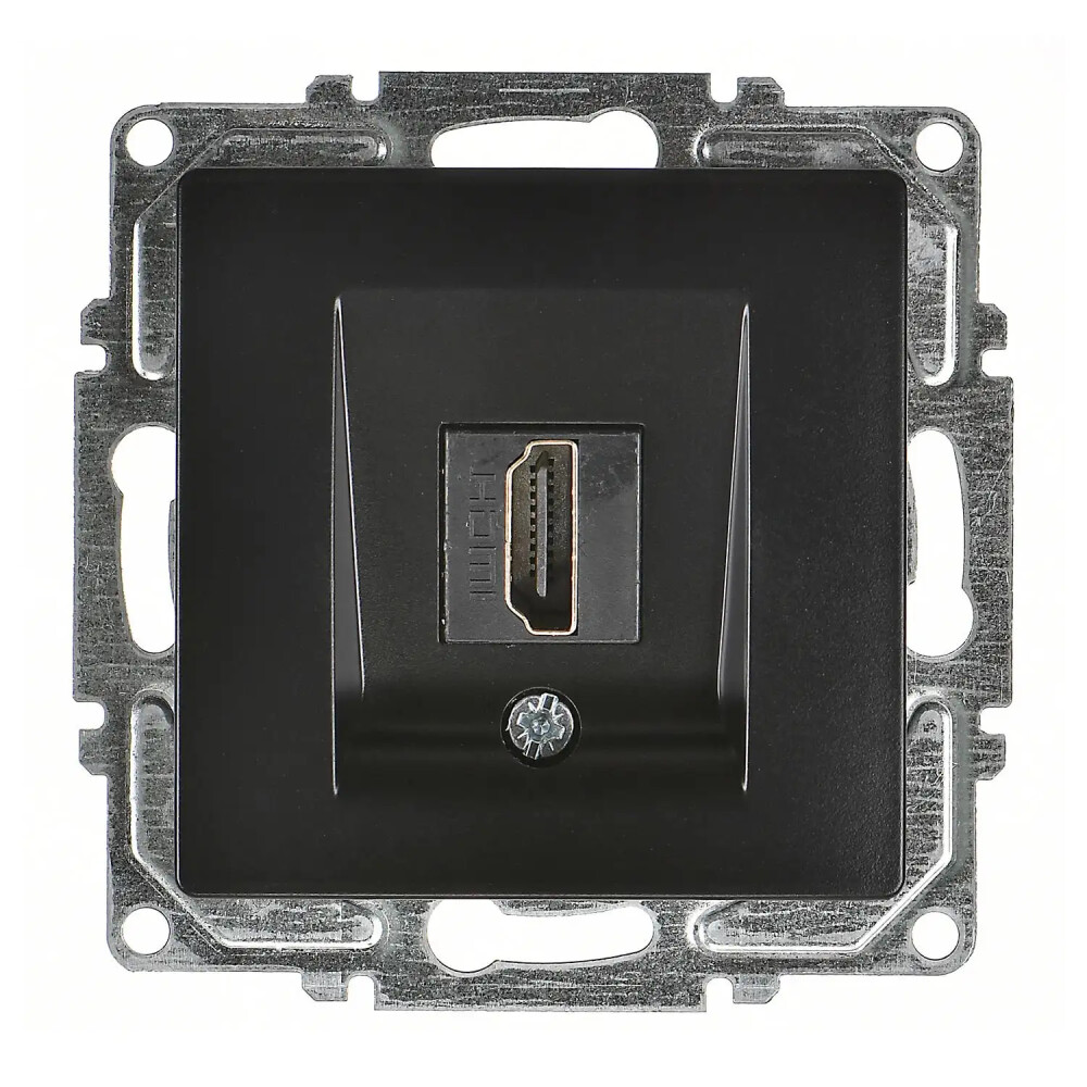 Visage HDMI Prizi, Metalik Siyah (Mekanizma + Tuş/Kapak) - Günsan Elektrik