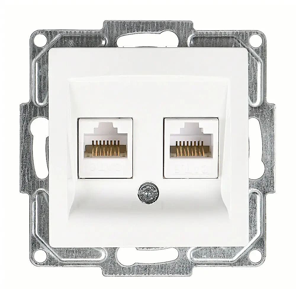 Visage İkili Data Prizi (2 x RJ45 Cat6), Beyaz (Mekanizma + Tuş/Kapak) - Günsan