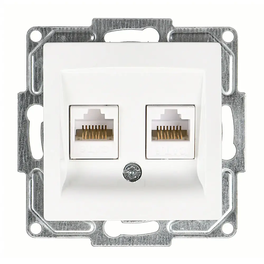 Visage İkili Data Prizi (2 x RJ45 Cat6), Beyaz (Mekanizma + Tuş/Kapak) - 1