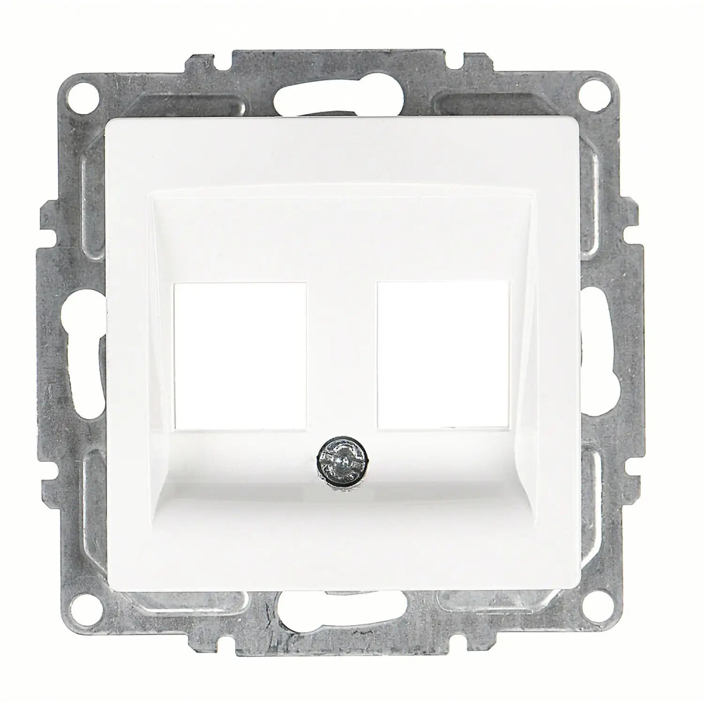 Visage İkili Data Prizi (Jaksız), Beyaz (Mekanizma + Tuş/Kapak) - Günsan Elektrik