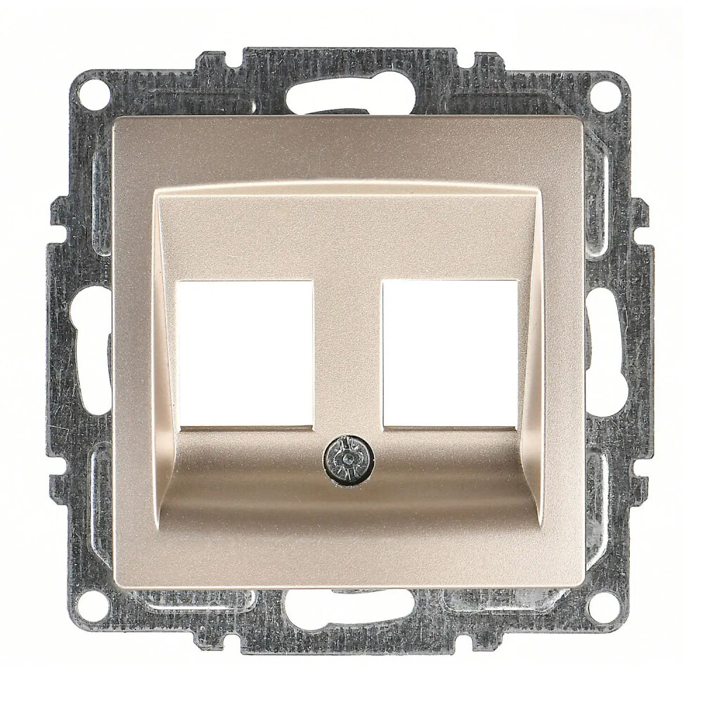 Visage İkili Data Prizi (Jaksız), Metalik Bej (Mekanizma + Tuş/Kapak) - Günsan Elektrik