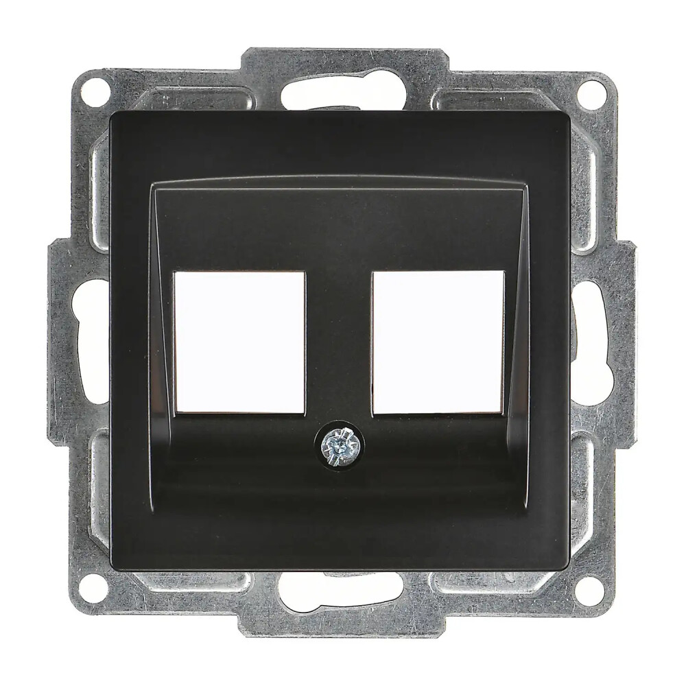 Visage İkili Data Prizi (Jaksız), Metalik Siyah (Mekanizma + Tuş/Kapak) - Günsan Elektrik