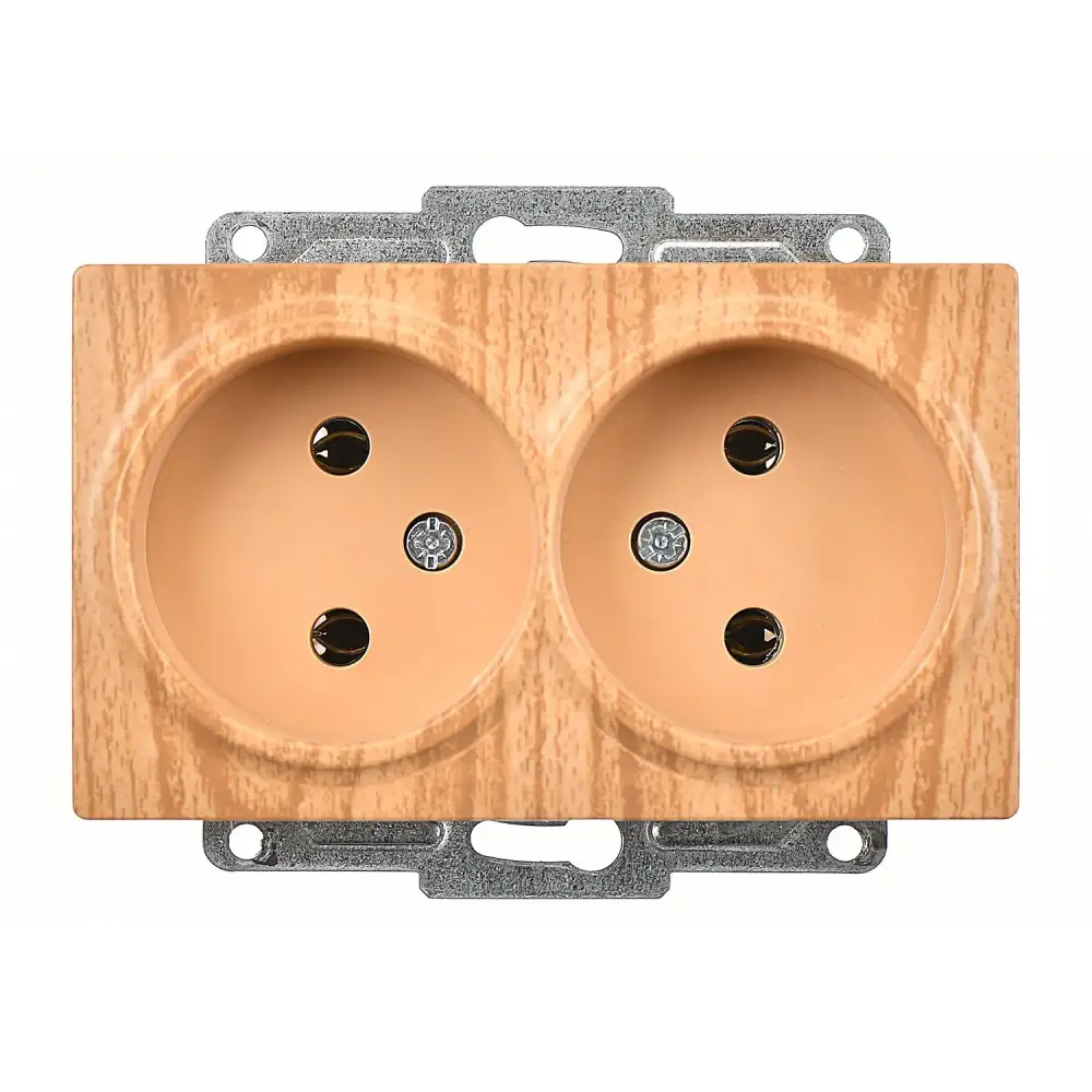 Visage İkili Priz, Akçaağaç (Mekanizma + Tuş/Kapak) 