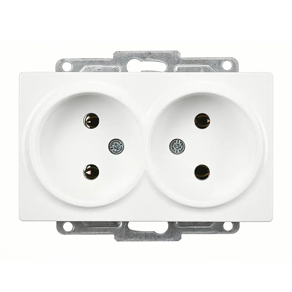 Visage İkili Priz, Beyaz (Mekanizma + Tuş/Kapak) - 1