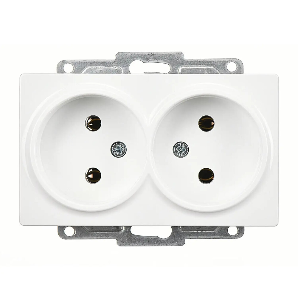 Visage İkili Priz, Beyaz (Mekanizma + Tuş/Kapak) - Günsan Elektrik