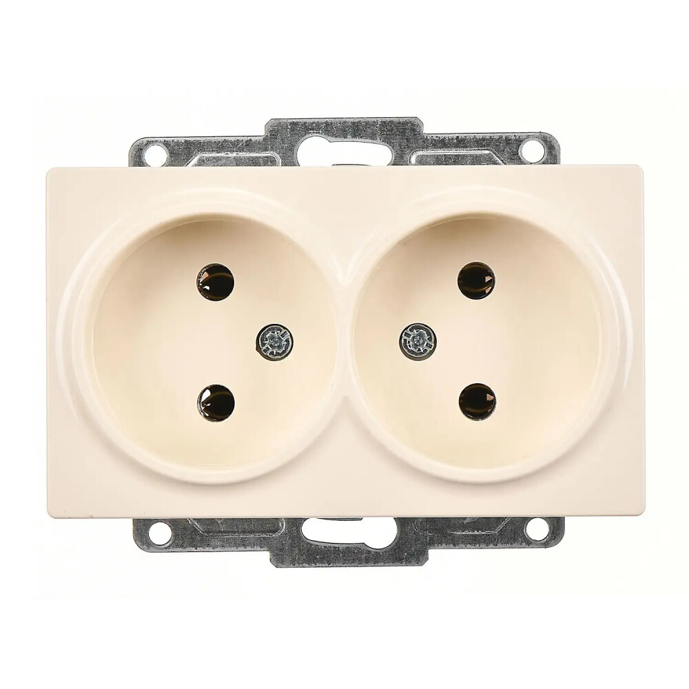 Visage İkili Priz, Krem (Mekanizma + Tuş/Kapak) - Günsan Elektrik