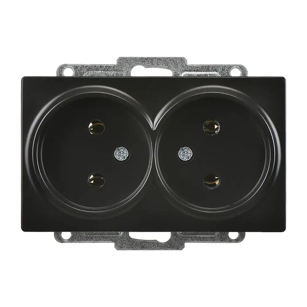 Visage İkili Priz, Metalik Siyah (Mekanizma + Tuş/Kapak) 