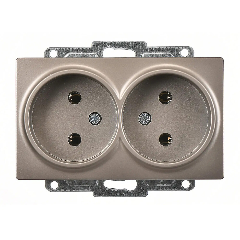 Visage İkili Priz, Mocha (Mekanizma + Tuş/Kapak) - Günsan