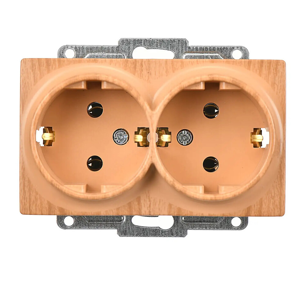 Visage İkili Topraklı Priz, Akçaağaç (Mekanizma + Tuş/Kapak) - Günsan Elektrik