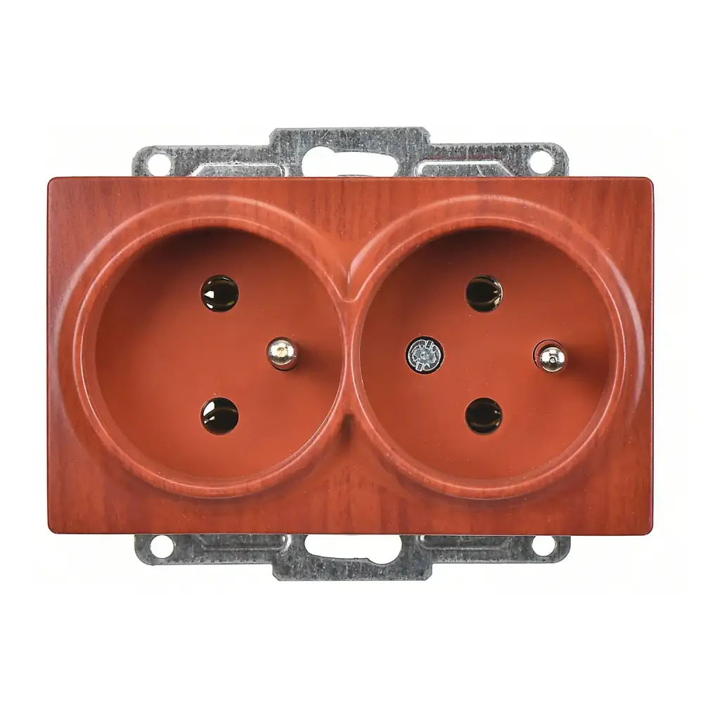 Visage İkili UPS Priz, Kiraz (Mekanizma + Tuş/Kapak) 