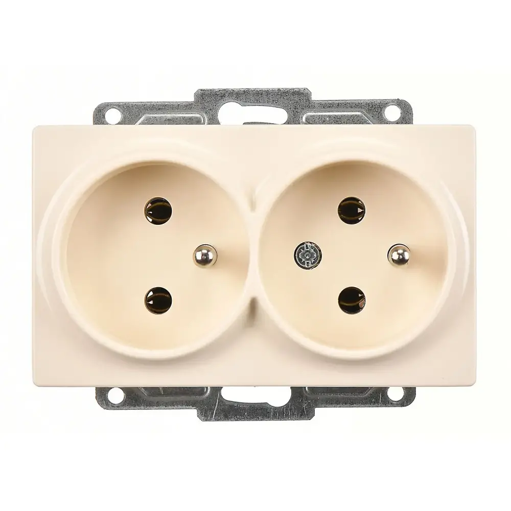 Visage İkili UPS Priz, Krem (Mekanizma + Tuş/Kapak) 