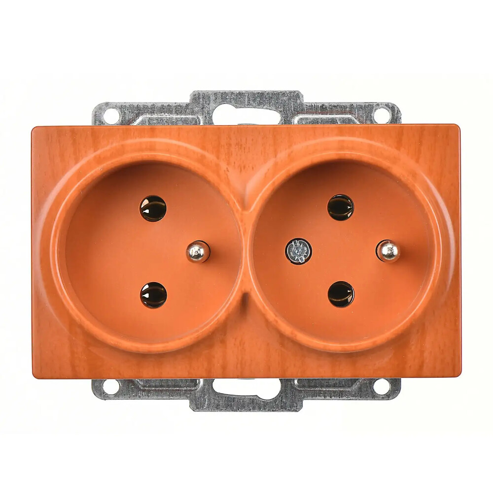 Visage İkili UPS Priz, Meşe (Mekanizma + Tuş/Kapak) - Günsan Elektrik