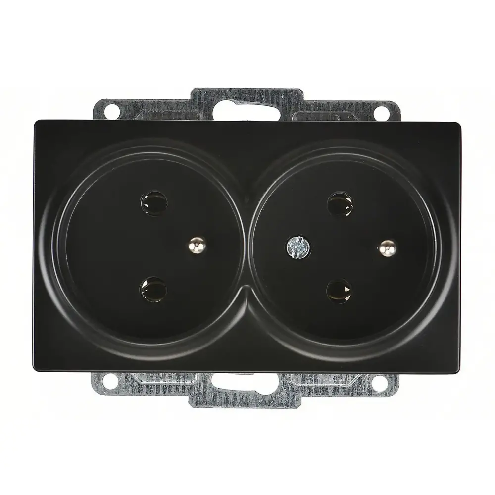 Visage İkili UPS Priz, Metalik Siyah (Mekanizma + Tuş/Kapak) - 1