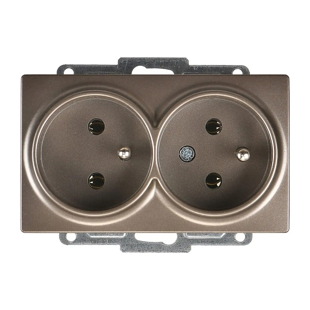 Visage İkili UPS Priz, Mocha (Mekanizma + Tuş/Kapak) - Günsan Elektrik