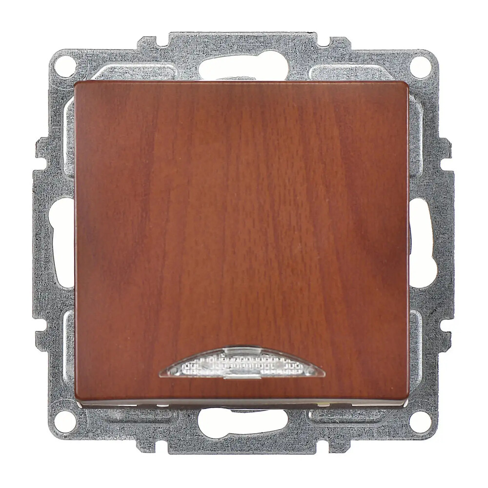 Visage Işıklı Anahtar, Ceviz (Mekanizma + Tuş/Kapak) - Günsan Elektrik