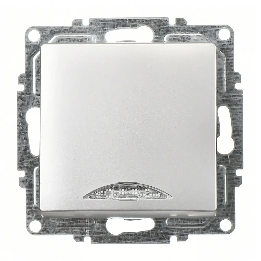 Visage Işıklı Anahtar, Gümüş (Mekanizma + Tuş/Kapak) - 1