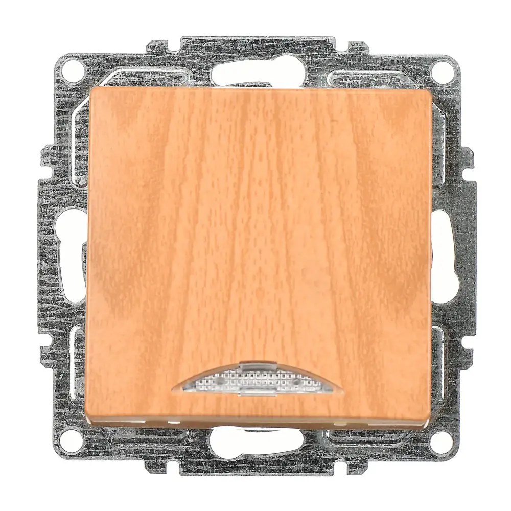 Visage Işıklı Anahtar (klipsli), Akçaağaç (Mekanizma + Tuş/Kapak) 