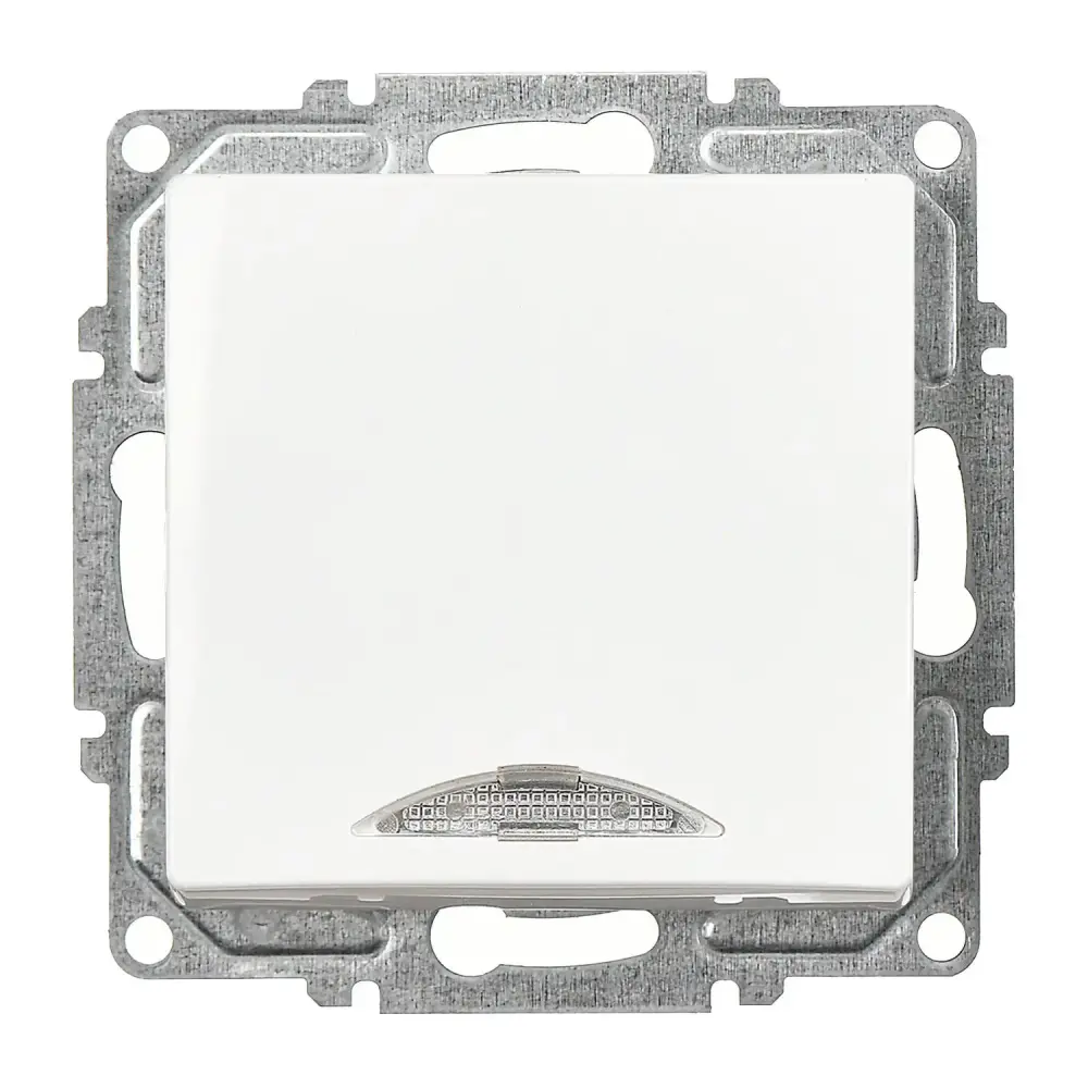 Visage Işıklı Anahtar (klipsli), Beyaz (Mekanizma + Tuş/Kapak) 