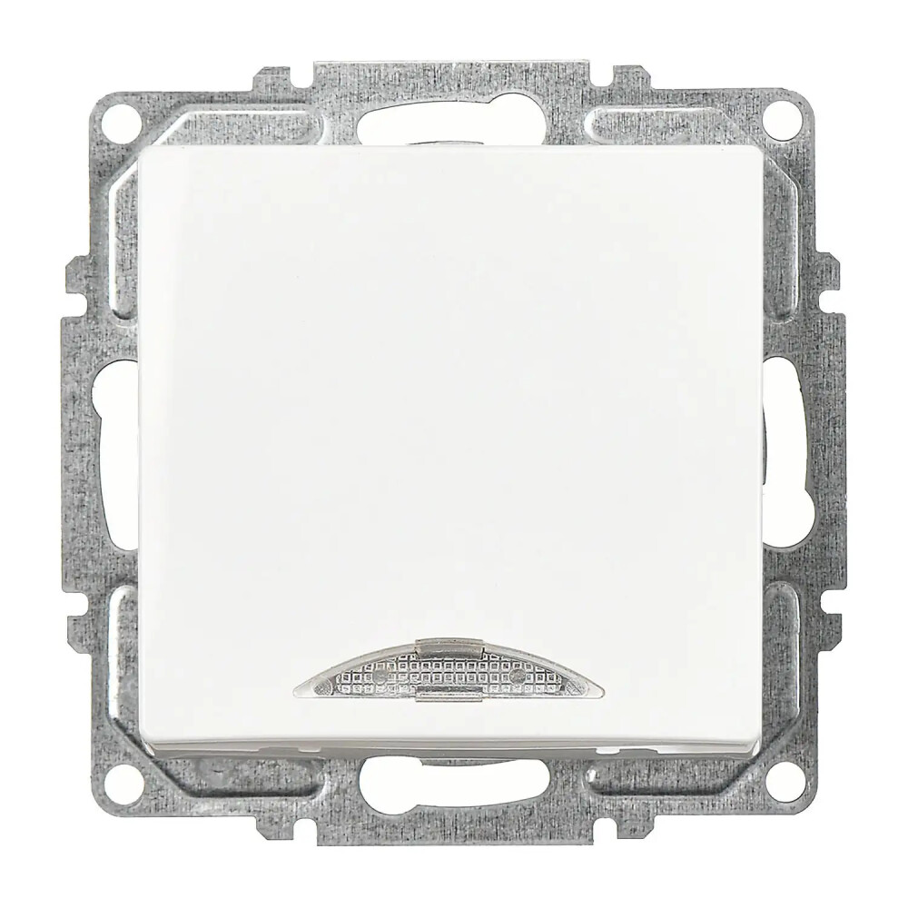 Visage Işıklı Anahtar (klipsli), Beyaz (Mekanizma + Tuş/Kapak) - Günsan Elektrik