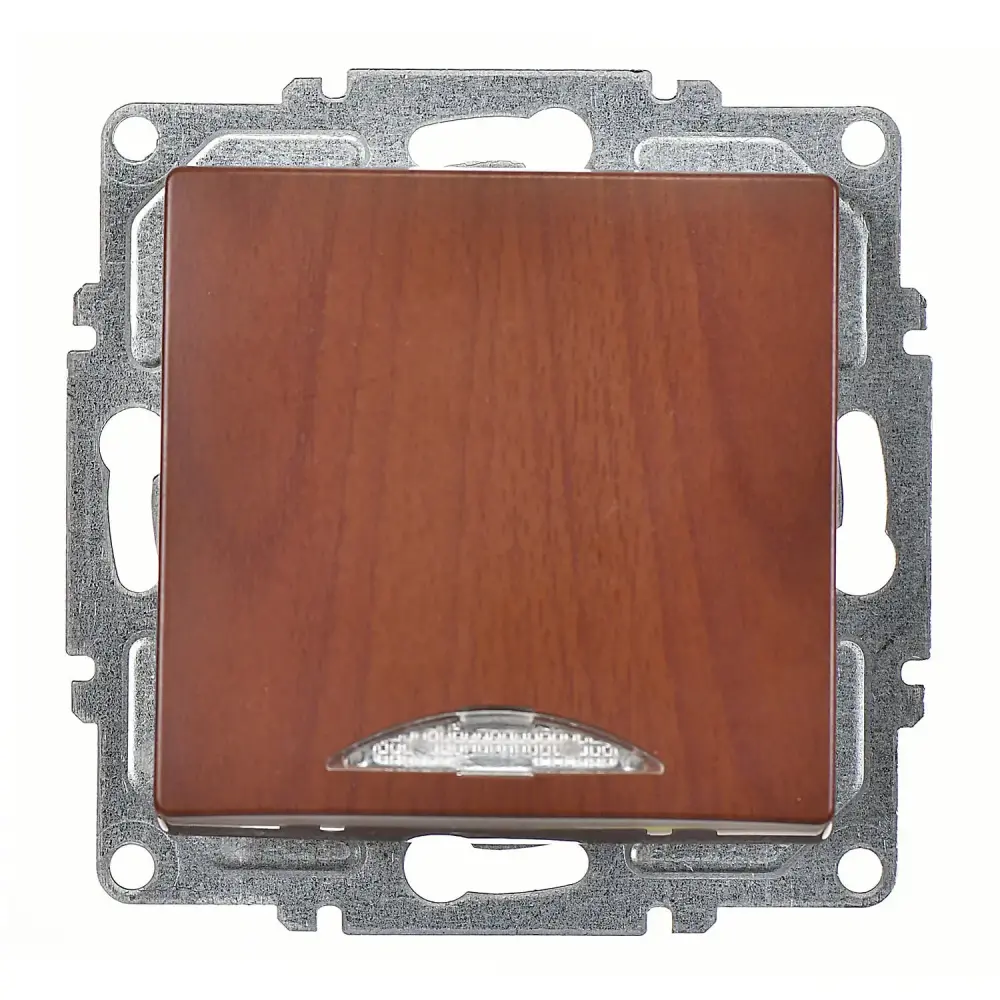 Visage Işıklı Anahtar (klipsli), Ceviz (Mekanizma + Tuş/Kapak) 