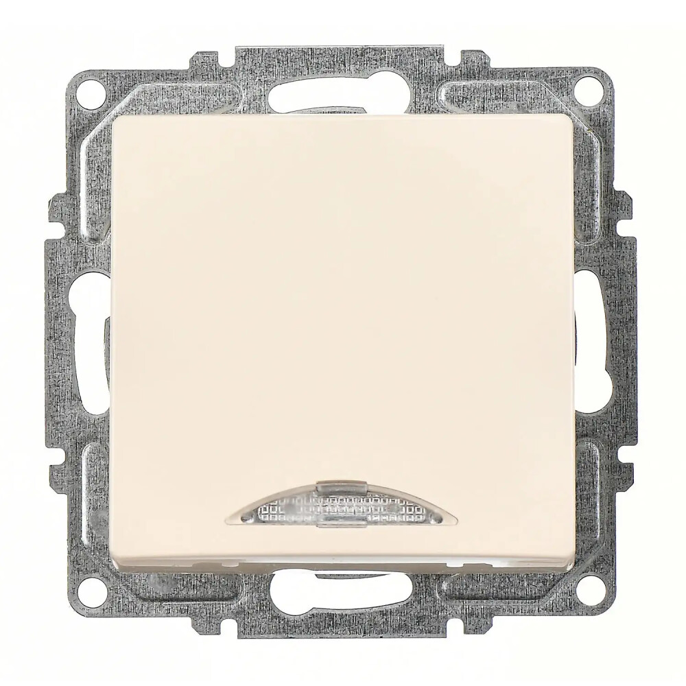 Visage Işıklı Anahtar (klipsli), Krem (Mekanizma + Tuş/Kapak) - Günsan Elektrik