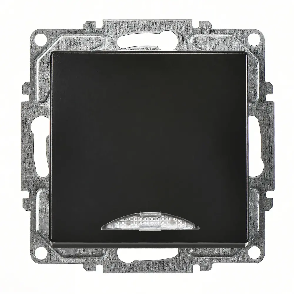 Visage Işıklı Anahtar (klipsli), Metalik Siyah (Mekanizma + Tuş/Kapak) - 1