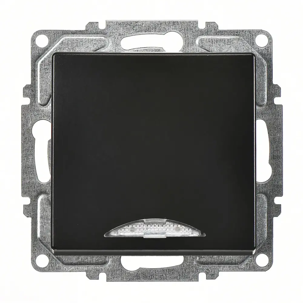 Visage Işıklı Anahtar, Metalik Siyah (Mekanizma + Tuş/Kapak) - 1