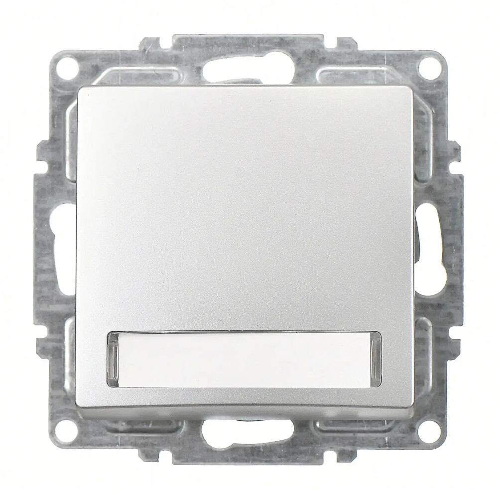 Visage Işıklı Etiketli Zil Butonu, 12V, Gümüş (Mekanizma + Tuş/Kapak) - Günsan Elektrik