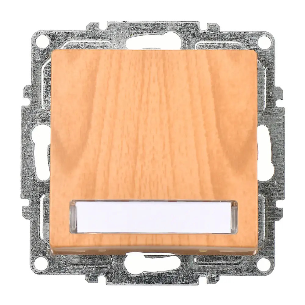 Visage Işıklı Etiketli Zil Butonu, 12V (klipsli), Akçaağaç (Mekanizma + Tuş/Kapak) 