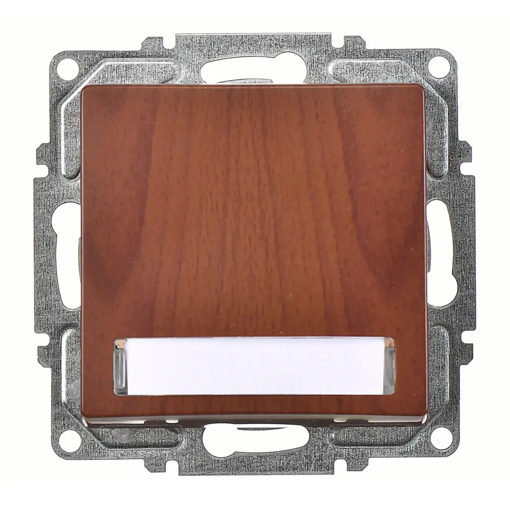 Visage Işıklı Etiketli Zil Butonu, 12V (klipsli), Ceviz (Mekanizma + Tuş/Kapak) - 1