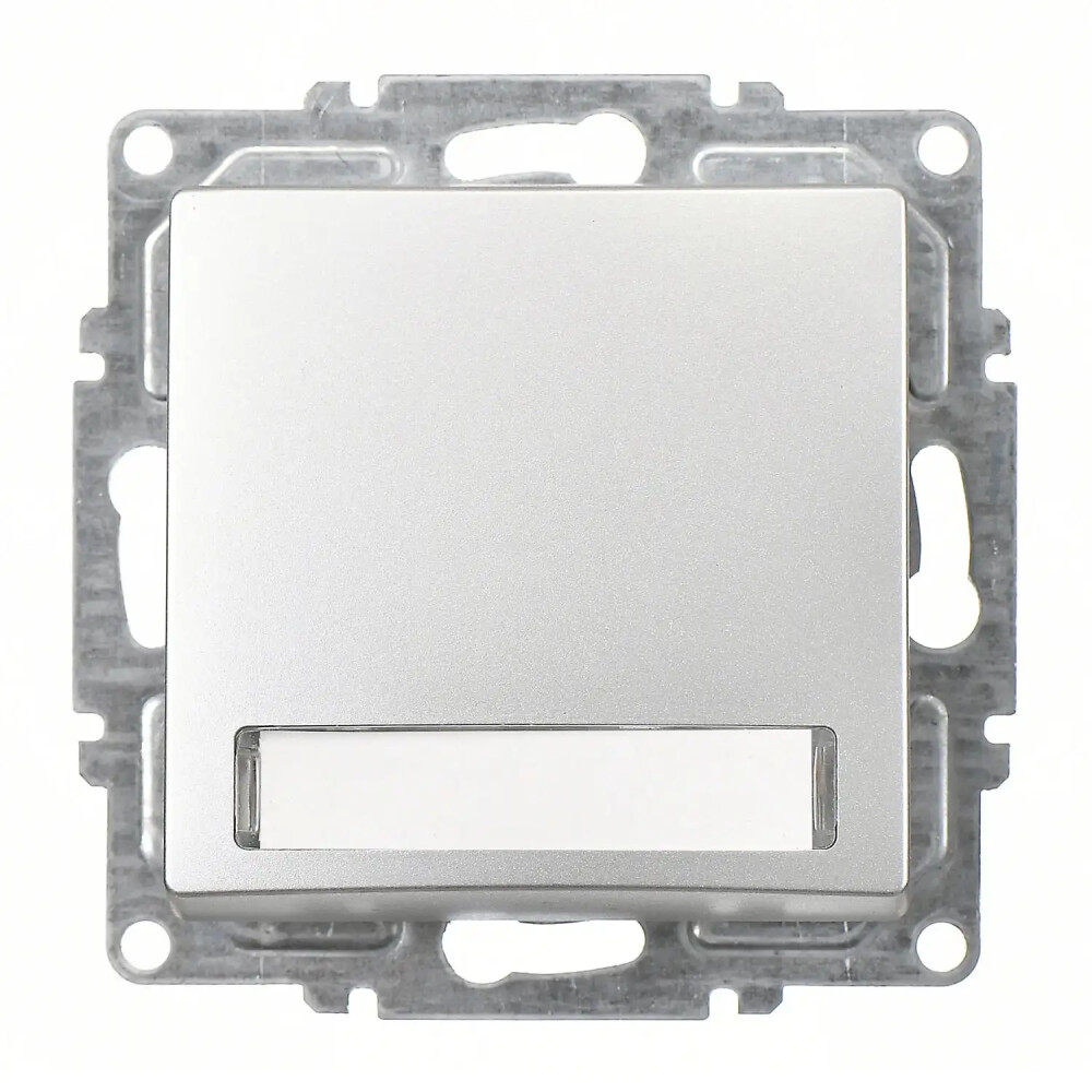 Visage Işıklı Etiketli Zil Butonu, 12V (klipsli), Gümüş (Mekanizma + Tuş/Kapak) - Günsan Elektrik