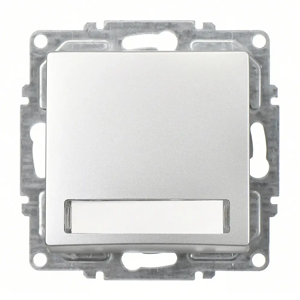 Visage Işıklı Etiketli Zil Butonu, 12V (klipsli), Gümüş (Mekanizma + Tuş/Kapak) - 1