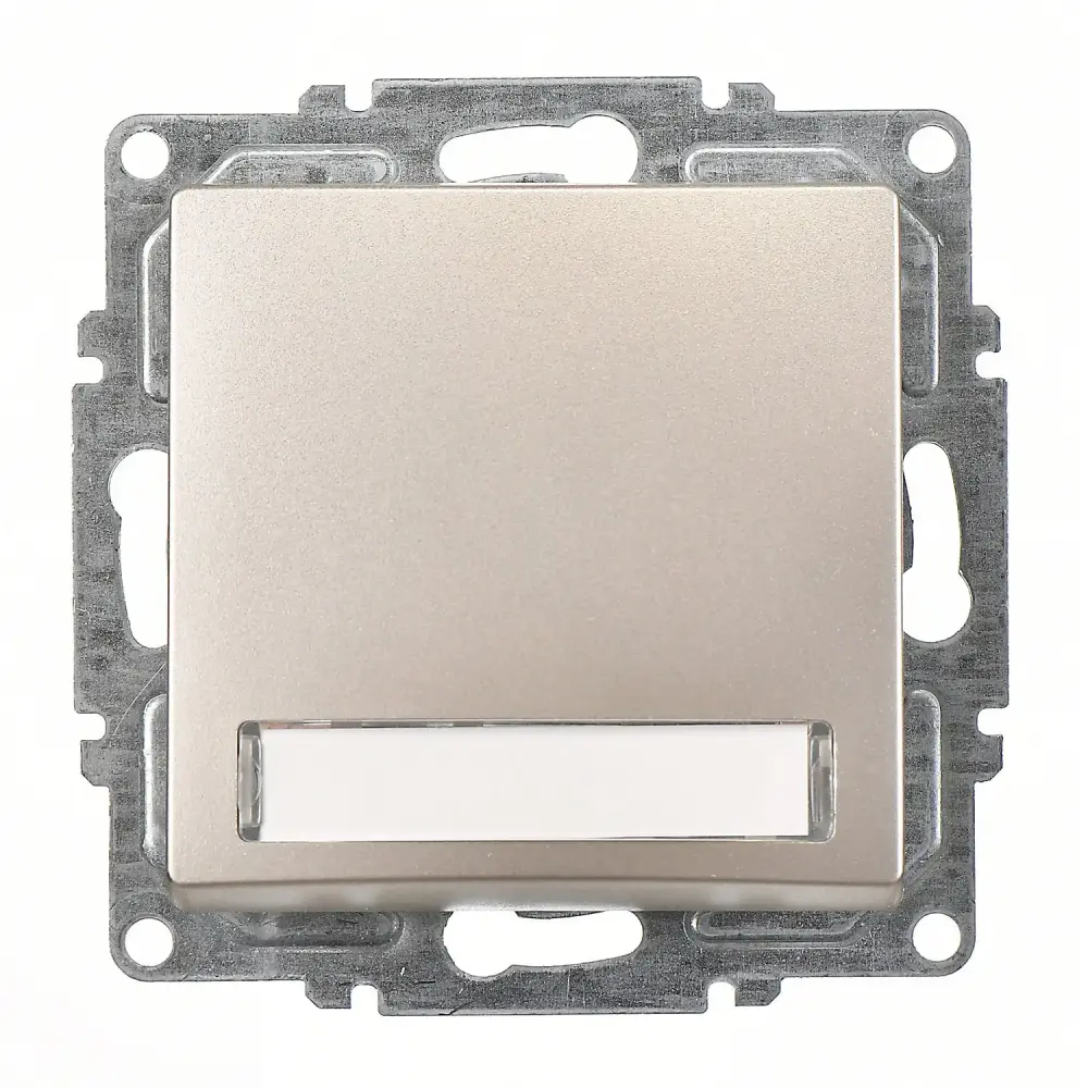 Visage Işıklı Etiketli Zil Butonu, 12V (klipsli), Metalik Bej (Mekanizma + Tuş/Kapak) 