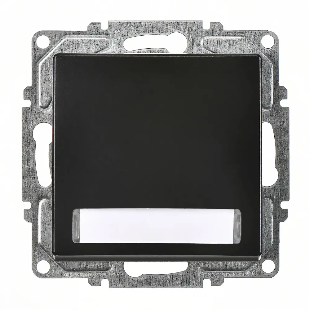 Visage Işıklı Etiketli Zil Butonu, 12V (klipsli), Metalik Siyah (Mekanizma + Tuş/Kapak) 