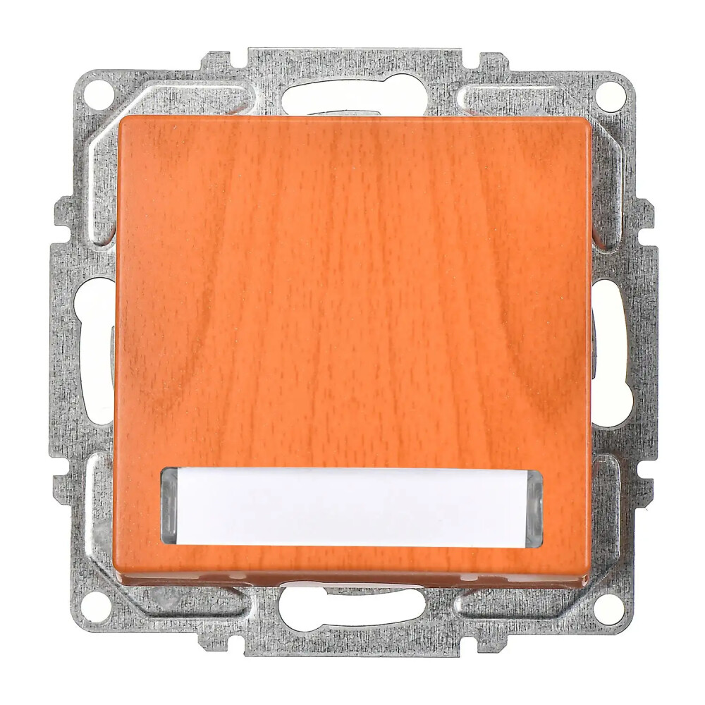 Visage Işıklı Etiketli Zil Butonu, 12V, Meşe (Mekanizma + Tuş/Kapak) - Günsan Elektrik