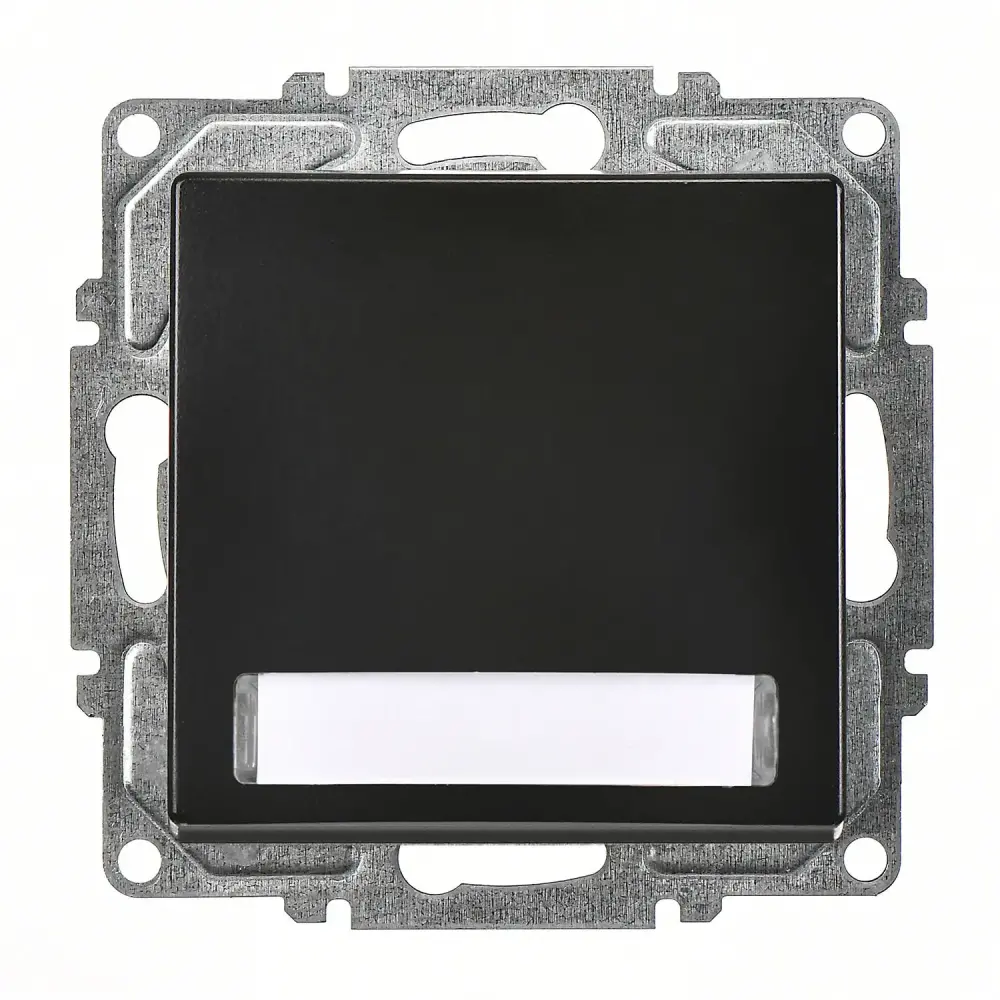 Visage Işıklı Etiketli Zil Butonu, 12V, Metalik Siyah (Mekanizma + Tuş/Kapak) 