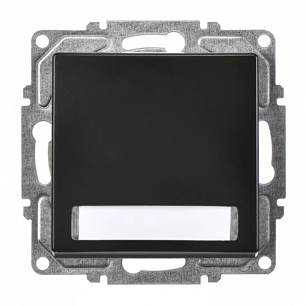 Visage Işıklı Etiketli Zil Butonu, 12V, Metalik Siyah (Mekanizma + Tuş/Kapak) - Günsan Elektrik