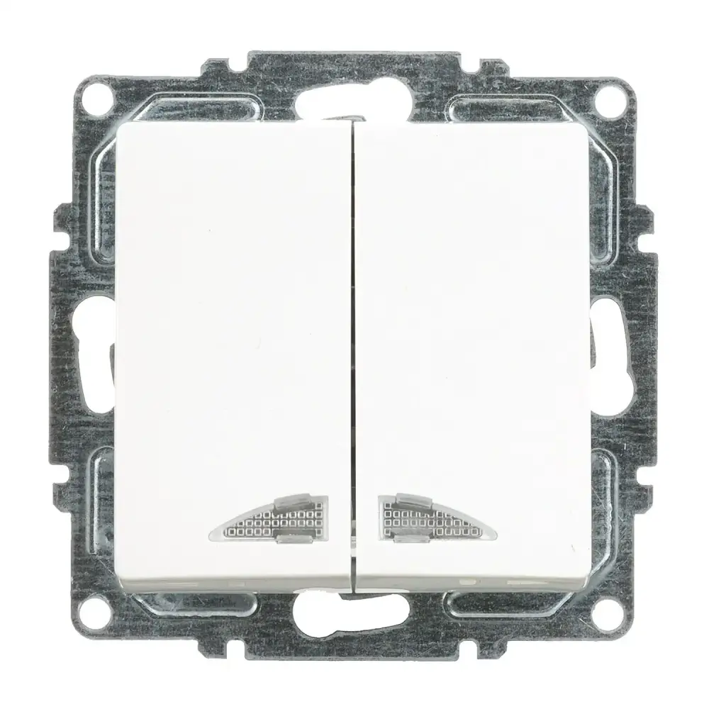 Visage Işıklı Komütatör, Beyaz (Mekanizma + Tuş/Kapak) - 1