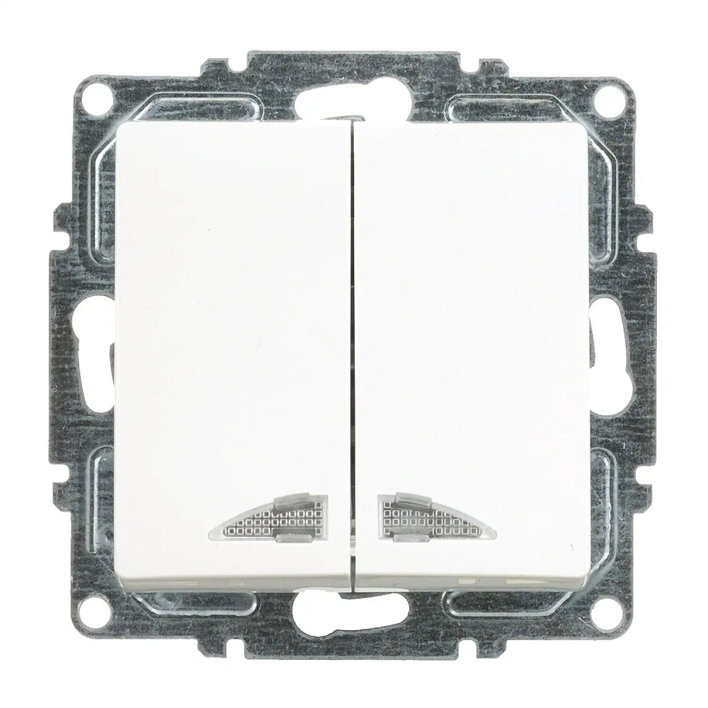 Visage Işıklı Komütatör, Beyaz (Mekanizma + Tuş/Kapak) - Günsan Elektrik