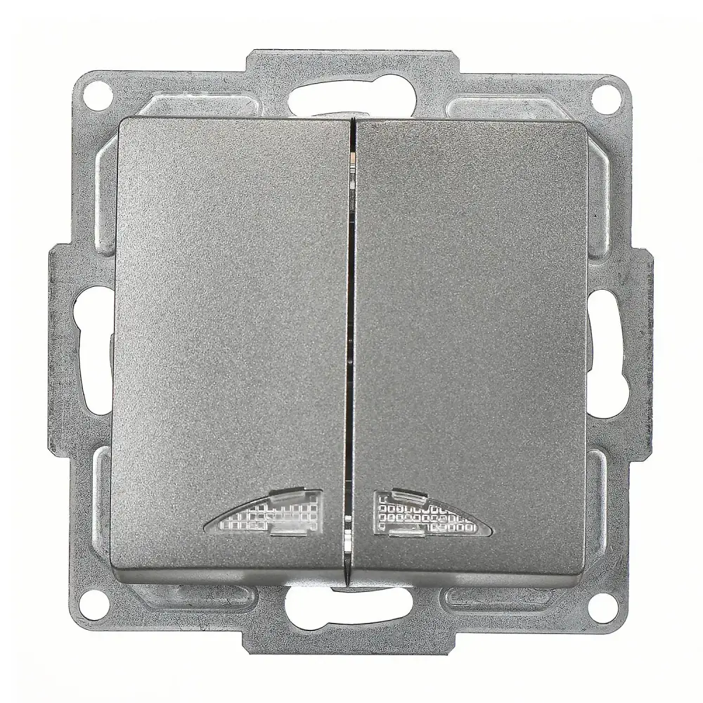 Visage Işıklı Komütatör (klipsli), Füme (Mekanizma + Tuş/Kapak) - 1