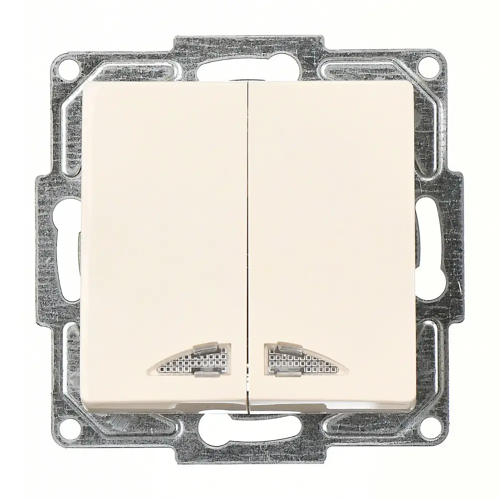 Visage Işıklı Komütatör, Krem (Mekanizma + Tuş/Kapak) - 1