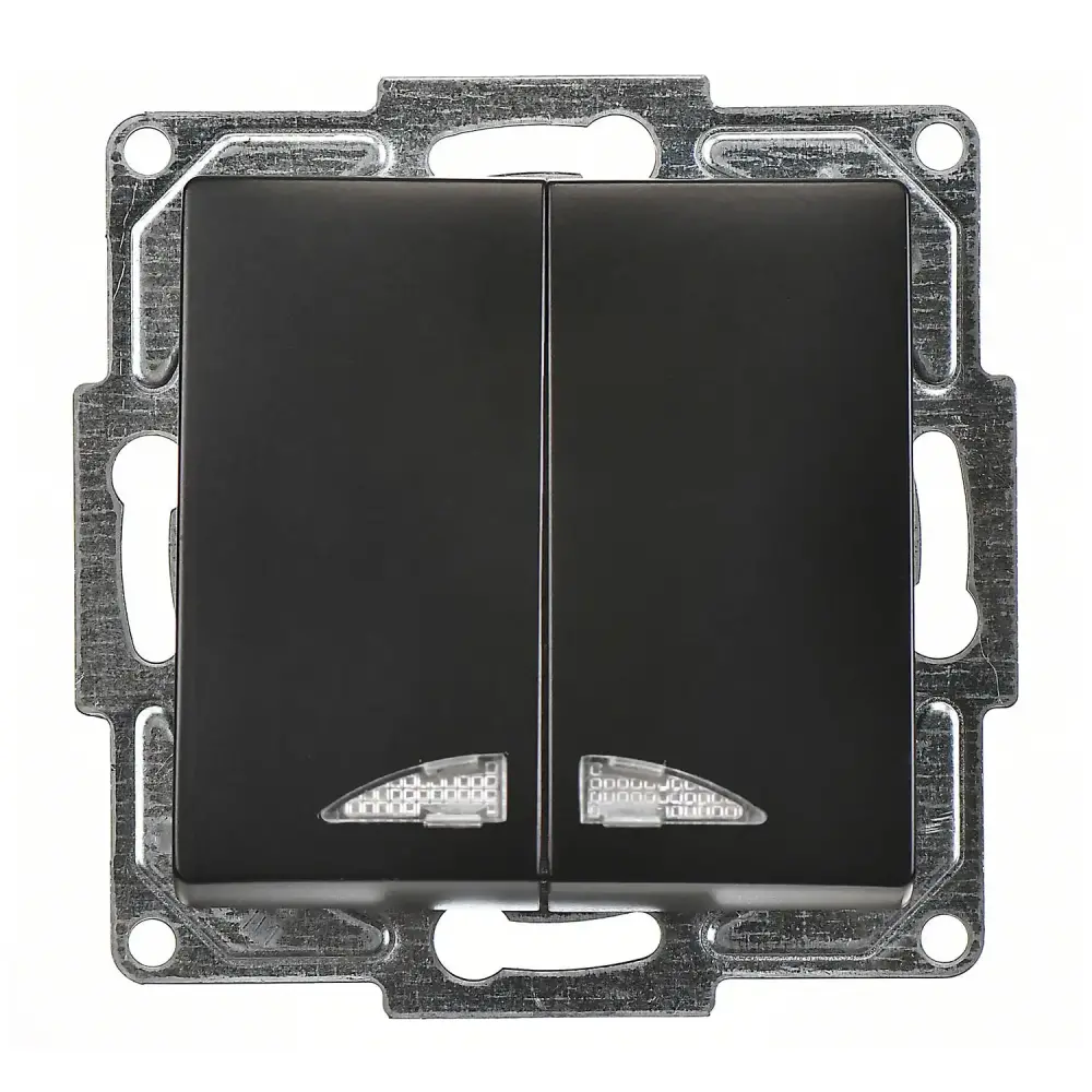 Visage Işıklı Komütatör, Metalik Siyah (Mekanizma + Tuş/Kapak) 