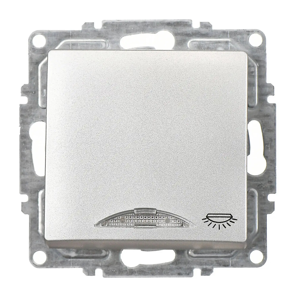 Visage Işıklı Liht (klipsli), Gümüş (Mekanizma + Tuş/Kapak) - Günsan Elektrik