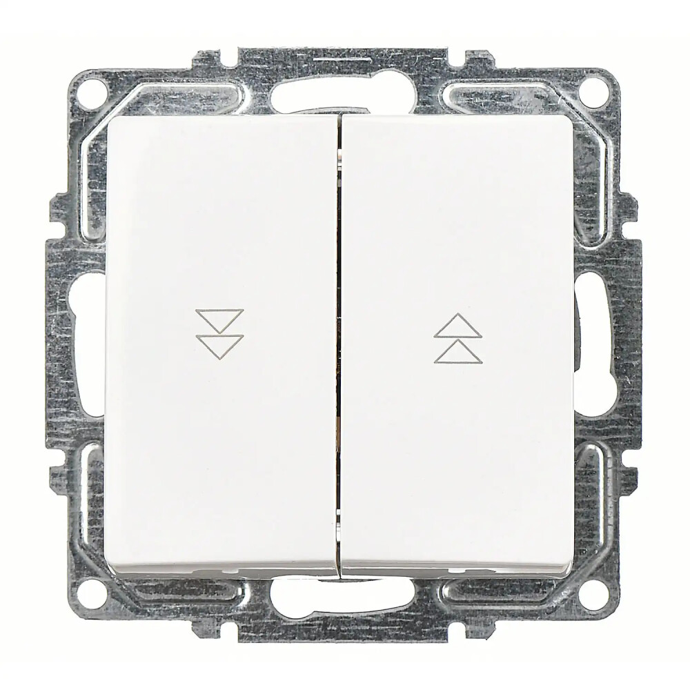 Visage Jaluzi Kumanda Anahtarı (İki Düğmeli), Beyaz (Mekanizma + Tuş/Kapak) - Günsan Elektrik