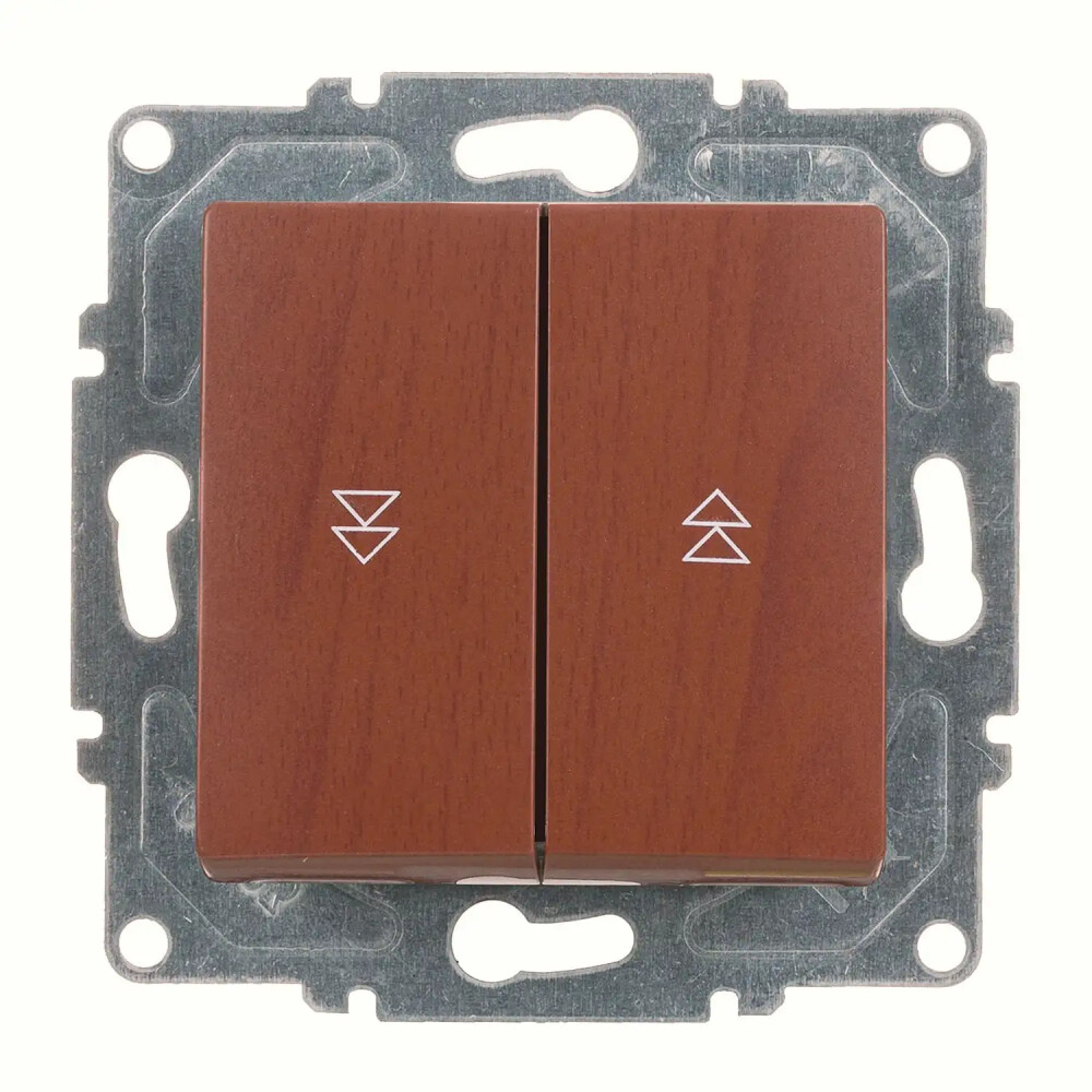 Visage Jaluzi Kumanda Anahtarı (İki Düğmeli), Ceviz (Mekanizma + Tuş/Kapak) - Günsan Elektrik